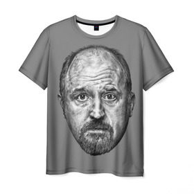 Мужская футболка 3D с принтом Louis CK в Санкт-Петербурге, 100% полиэфир | прямой крой, круглый вырез горловины, длина до линии бедер | louis ck | stand up | луи си кей | стенд ап | стоя