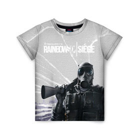 Детская футболка 3D с принтом Rainbow в Санкт-Петербурге, 100% гипоаллергенный полиэфир | прямой крой, круглый вырез горловины, длина до линии бедер, чуть спущенное плечо, ткань немного тянется | rainbow six siege