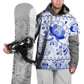 Накидка на куртку 3D с принтом Гжель 2 в Санкт-Петербурге, 100% полиэстер |  | роспись | россия | русь | узор
