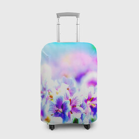 Чехол для чемодана 3D с принтом Цветочное поле в Санкт-Петербурге, 86% полиэфир, 14% спандекс | двустороннее нанесение принта, прорези для ручек и колес | весна | лето | цветочки | цветы
