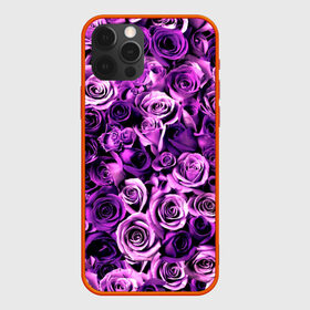 Чехол для iPhone 12 Pro с принтом Цветочки в Санкт-Петербурге, силикон | область печати: задняя сторона чехла, без боковых панелей | роза | сиреневый | фиолетовый | цветы