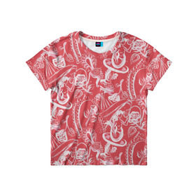 Детская футболка 3D с принтом Гавайская 1 в Санкт-Петербурге, 100% гипоаллергенный полиэфир | прямой крой, круглый вырез горловины, длина до линии бедер, чуть спущенное плечо, ткань немного тянется | гавайи | растительный орнамент | рубашка