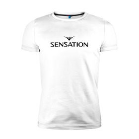 Мужская футболка премиум с принтом Sensation в Санкт-Петербурге, 92% хлопок, 8% лайкра | приталенный силуэт, круглый вырез ворота, длина до линии бедра, короткий рукав | Тематика изображения на принте: sensation