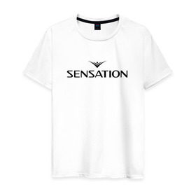 Мужская футболка хлопок с принтом Sensation в Санкт-Петербурге, 100% хлопок | прямой крой, круглый вырез горловины, длина до линии бедер, слегка спущенное плечо. | Тематика изображения на принте: sensation