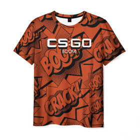 Мужская футболка 3D с принтом cs:go - Boom! (Бах) в Санкт-Петербурге, 100% полиэфир | прямой крой, круглый вырез горловины, длина до линии бедер | Тематика изображения на принте: boom | cs | csgo | go | бах | бум | кс | ксго