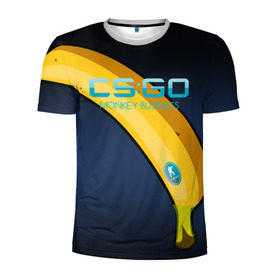 Мужская футболка 3D спортивная с принтом cs:go - Monkey Business Style в Санкт-Петербурге, 100% полиэстер с улучшенными характеристиками | приталенный силуэт, круглая горловина, широкие плечи, сужается к линии бедра | business | cs | csgo | go | monkey | банан | кс