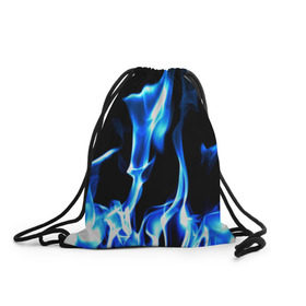 Рюкзак-мешок 3D с принтом Огонь в Санкт-Петербурге, 100% полиэстер | плотность ткани — 200 г/м2, размер — 35 х 45 см; лямки — толстые шнурки, застежка на шнуровке, без карманов и подкладки | Тематика изображения на принте: пламя | синее | яркий