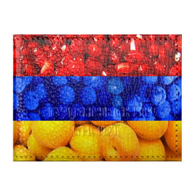 Обложка для студенческого билета с принтом Флаг Армении в Санкт-Петербурге, натуральная кожа | Размер: 11*8 см; Печать на всей внешней стороне | Тематика изображения на принте: армения | гранат | персик | слива | страны | флаг армении | фрукты