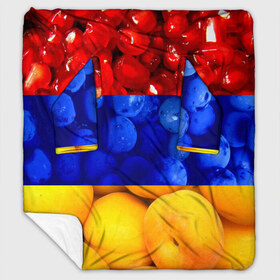 Плед с рукавами с принтом Флаг Армении в Санкт-Петербурге, 100% полиэстер | Закругленные углы, все края обработаны. Ткань не мнется и не растягивается. Размер 170*145 | Тематика изображения на принте: армения | гранат | персик | слива | страны | флаг армении | фрукты