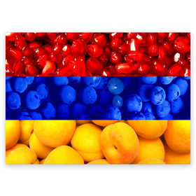 Поздравительная открытка с принтом Флаг Армении в Санкт-Петербурге, 100% бумага | плотность бумаги 280 г/м2, матовая, на обратной стороне линовка и место для марки
 | армения | гранат | персик | слива | страны | флаг армении | фрукты