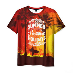 Мужская футболка 3D с принтом Summer Surf 2 в Санкт-Петербурге, 100% полиэфир | прямой крой, круглый вырез горловины, длина до линии бедер | beach | party | summer | swag | trend | вечеринка | лето | популярное | сваг | свег | тренд | хит
