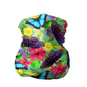 Бандана-труба 3D с принтом Summer Butterflies в Санкт-Петербурге, 100% полиэстер, ткань с особыми свойствами — Activecool | плотность 150‒180 г/м2; хорошо тянется, но сохраняет форму | бабочки | лето | пестрый | разноцветный