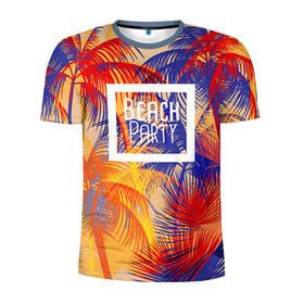 Мужская футболка 3D спортивная с принтом Beach Party в Санкт-Петербурге, 100% полиэстер с улучшенными характеристиками | приталенный силуэт, круглая горловина, широкие плечи, сужается к линии бедра | beach | party | summer | trend | вечеринка | лето | популярное | тренд | хит
