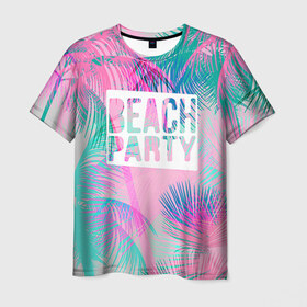 Мужская футболка 3D с принтом Beach Party 2 в Санкт-Петербурге, 100% полиэфир | прямой крой, круглый вырез горловины, длина до линии бедер | beach | party | summer | swag | trend | вечеринка | лето | популярное | сваг | свег | тренд | хит