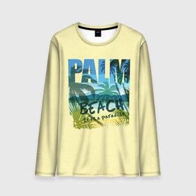 Мужской лонгслив 3D с принтом Palm beach в Санкт-Петербурге, 100% полиэстер | длинные рукава, круглый вырез горловины, полуприлегающий силуэт | beach | party | summer | swag | trend | вечеринка | лето | популярное | сваг | свег | тренд | хит