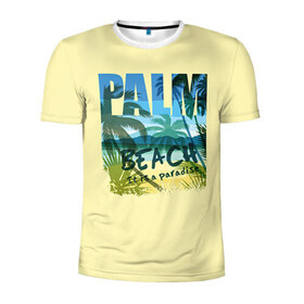 Мужская футболка 3D спортивная с принтом Palm beach в Санкт-Петербурге, 100% полиэстер с улучшенными характеристиками | приталенный силуэт, круглая горловина, широкие плечи, сужается к линии бедра | beach | party | summer | swag | trend | вечеринка | лето | популярное | сваг | свег | тренд | хит