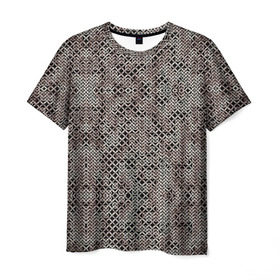 Мужская футболка 3D с принтом Кольчуга в Санкт-Петербурге, 100% полиэфир | прямой крой, круглый вырез горловины, длина до линии бедер | броня | железо | металл | текстура