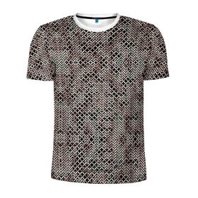 Мужская футболка 3D спортивная с принтом Кольчуга в Санкт-Петербурге, 100% полиэстер с улучшенными характеристиками | приталенный силуэт, круглая горловина, широкие плечи, сужается к линии бедра | броня | железо | металл | текстура