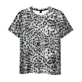 Мужская футболка 3D с принтом White Jaguar в Санкт-Петербурге, 100% полиэфир | прямой крой, круглый вырез горловины, длина до линии бедер | барс | леопард | ягуар