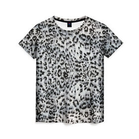 Женская футболка 3D с принтом White Jaguar в Санкт-Петербурге, 100% полиэфир ( синтетическое хлопкоподобное полотно) | прямой крой, круглый вырез горловины, длина до линии бедер | барс | леопард | ягуар