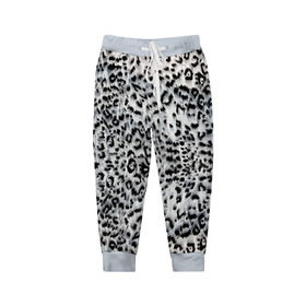 Детские брюки 3D с принтом White Jaguar в Санкт-Петербурге, 100% полиэстер | манжеты по низу, эластичный пояс регулируется шнурком, по бокам два кармана без застежек, внутренняя часть кармана из мелкой сетки | барс | леопард | ягуар