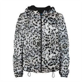 Женская куртка 3D с принтом White Jaguar в Санкт-Петербурге, ткань верха — 100% полиэстер, подклад — флис | прямой крой, подол и капюшон оформлены резинкой с фиксаторами, два кармана без застежек по бокам, один большой потайной карман на груди. Карман на груди застегивается на липучку | барс | леопард | ягуар