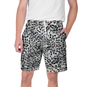 Мужские шорты 3D с принтом White Jaguar в Санкт-Петербурге,  полиэстер 100% | прямой крой, два кармана без застежек по бокам. Мягкая трикотажная резинка на поясе, внутри которой широкие завязки. Длина чуть выше колен | барс | леопард | ягуар
