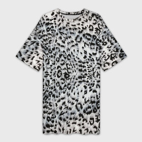 Платье-футболка 3D с принтом White Jaguar в Санкт-Петербурге,  |  | барс | леопард | ягуар