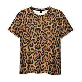 Мужская футболка 3D с принтом Jaguar в Санкт-Петербурге, 100% полиэфир | прямой крой, круглый вырез горловины, длина до линии бедер | оцелот | пума | текстура | ягуар