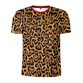 Мужская футболка 3D спортивная с принтом Jaguar в Санкт-Петербурге, 100% полиэстер с улучшенными характеристиками | приталенный силуэт, круглая горловина, широкие плечи, сужается к линии бедра | оцелот | пума | текстура | ягуар