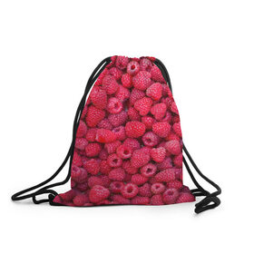 Рюкзак-мешок 3D с принтом Малинки в Санкт-Петербурге, 100% полиэстер | плотность ткани — 200 г/м2, размер — 35 х 45 см; лямки — толстые шнурки, застежка на шнуровке, без карманов и подкладки | Тематика изображения на принте: raspberry | летняя | ягодн