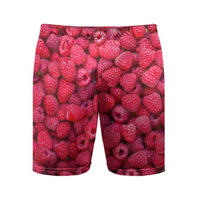 Мужские шорты 3D спортивные с принтом Малинки в Санкт-Петербурге,  |  | raspberry | летняя | ягодн