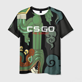 Мужская футболка 3D с принтом cs:go - Fire Serpent (Огненный змей) в Санкт-Петербурге, 100% полиэфир | прямой крой, круглый вырез горловины, длина до линии бедер | cs | csgo | fire | go | serpent огненный | змей | кс