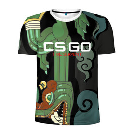 Мужская футболка 3D спортивная с принтом cs:go - Fire Serpent (Огненный змей) в Санкт-Петербурге, 100% полиэстер с улучшенными характеристиками | приталенный силуэт, круглая горловина, широкие плечи, сужается к линии бедра | cs | csgo | fire | go | serpent огненный | змей | кс