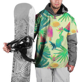 Накидка на куртку 3D с принтом Прохладная свежесть в Санкт-Петербурге, 100% полиэстер |  | Тематика изображения на принте: арбуз | лето | море | мороженное | ракушки