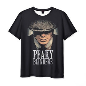 Мужская футболка 3D с принтом Peaky Blinders 5 в Санкт-Петербурге, 100% полиэфир | прямой крой, круглый вырез горловины, длина до линии бедер | peaky blinders | козырьки | козырьки сериал | острые козырьки | томас шелби