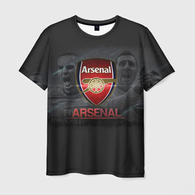 Мужская футболка 3D с принтом Arsenal. Fly Emirates в Санкт-Петербурге, 100% полиэфир | прямой крой, круглый вырез горловины, длина до линии бедер | арсенал