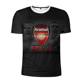Мужская футболка 3D спортивная с принтом Arsenal. Fly Emirates в Санкт-Петербурге, 100% полиэстер с улучшенными характеристиками | приталенный силуэт, круглая горловина, широкие плечи, сужается к линии бедра | арсенал