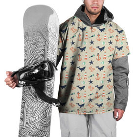 Накидка на куртку 3D с принтом Киты в Санкт-Петербурге, 100% полиэстер |  | вода | волны | жизнь | киты | корабли | лето | маяк | море | океан | трайблы | узоры | штурвал | якорь