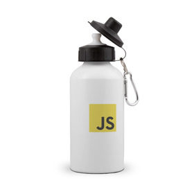 Бутылка спортивная с принтом JS return true, в Санкт-Петербурге, металл | емкость — 500 мл, в комплекте две пластиковые крышки и карабин для крепления | Тематика изображения на принте: javascript | js | программист