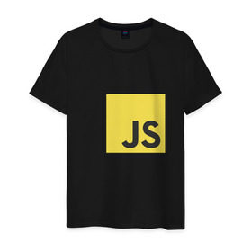 Мужская футболка хлопок с принтом JS return true, (black) в Санкт-Петербурге, 100% хлопок | прямой крой, круглый вырез горловины, длина до линии бедер, слегка спущенное плечо. | Тематика изображения на принте: javascript | js | программист