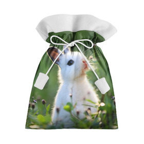 Подарочный 3D мешок с принтом Кролик в Санкт-Петербурге, 100% полиэстер | Размер: 29*39 см | Тематика изображения на принте: animal | baby | cute | flowers | fluffy | hare | lawn | little | meadow | rabbit | животное | заяц | кролик | луг | лужайка | маленький | малыш | милый | пушистый | цветы