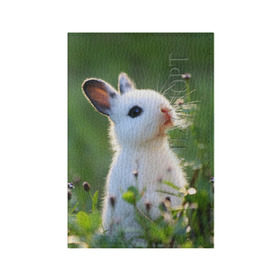 Обложка для паспорта матовая кожа с принтом Кролик в Санкт-Петербурге, натуральная матовая кожа | размер 19,3 х 13,7 см; прозрачные пластиковые крепления | Тематика изображения на принте: animal | baby | cute | flowers | fluffy | hare | lawn | little | meadow | rabbit | животное | заяц | кролик | луг | лужайка | маленький | малыш | милый | пушистый | цветы