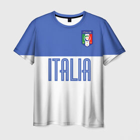 Мужская футболка 3D с принтом Сборная Италии по футболу в Санкт-Петербурге, 100% полиэфир | прямой крой, круглый вырез горловины, длина до линии бедер | европы | италия