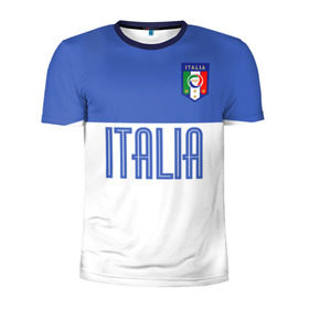 Мужская футболка 3D спортивная с принтом Сборная Италии по футболу в Санкт-Петербурге, 100% полиэстер с улучшенными характеристиками | приталенный силуэт, круглая горловина, широкие плечи, сужается к линии бедра | европы | италия