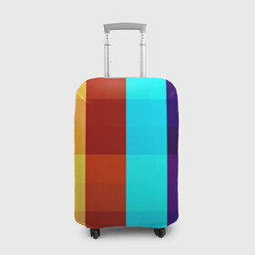 Чехол для чемодана 3D с принтом Цветные кубики в Санкт-Петербурге, 86% полиэфир, 14% спандекс | двустороннее нанесение принта, прорези для ручек и колес | квадраты | плитка | разноцветные