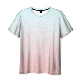Мужская футболка 3D с принтом Pink Blue Gradient в Санкт-Петербурге, 100% полиэфир | прямой крой, круглый вырез горловины, длина до линии бедер | Тематика изображения на принте: blu | gradient | pink | голубое | градиент | розовое