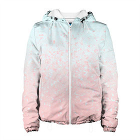 Женская куртка 3D с принтом Pink Blue Gradient в Санкт-Петербурге, ткань верха — 100% полиэстер, подклад — флис | прямой крой, подол и капюшон оформлены резинкой с фиксаторами, два кармана без застежек по бокам, один большой потайной карман на груди. Карман на груди застегивается на липучку | blu | gradient | pink | голубое | градиент | розовое