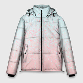 Мужская зимняя куртка 3D с принтом Pink Blue Gradient в Санкт-Петербурге, верх — 100% полиэстер; подкладка — 100% полиэстер; утеплитель — 100% полиэстер | длина ниже бедра, свободный силуэт Оверсайз. Есть воротник-стойка, отстегивающийся капюшон и ветрозащитная планка. 

Боковые карманы с листочкой на кнопках и внутренний карман на молнии. | blu | gradient | pink | голубое | градиент | розовое