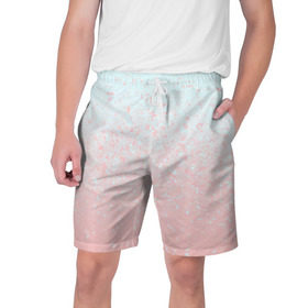 Мужские шорты 3D с принтом Pink Blue Gradient в Санкт-Петербурге,  полиэстер 100% | прямой крой, два кармана без застежек по бокам. Мягкая трикотажная резинка на поясе, внутри которой широкие завязки. Длина чуть выше колен | blu | gradient | pink | голубое | градиент | розовое
